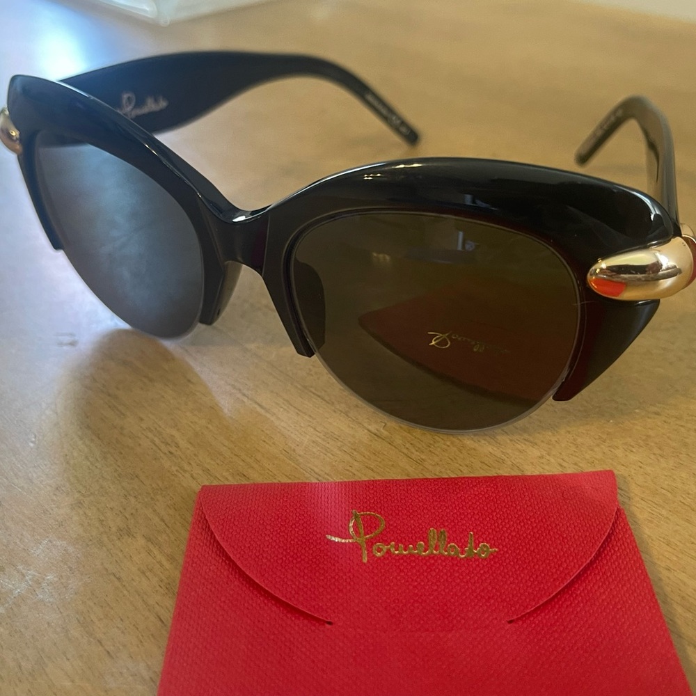 Pomellato cat eye Black and Gold Sunglasses